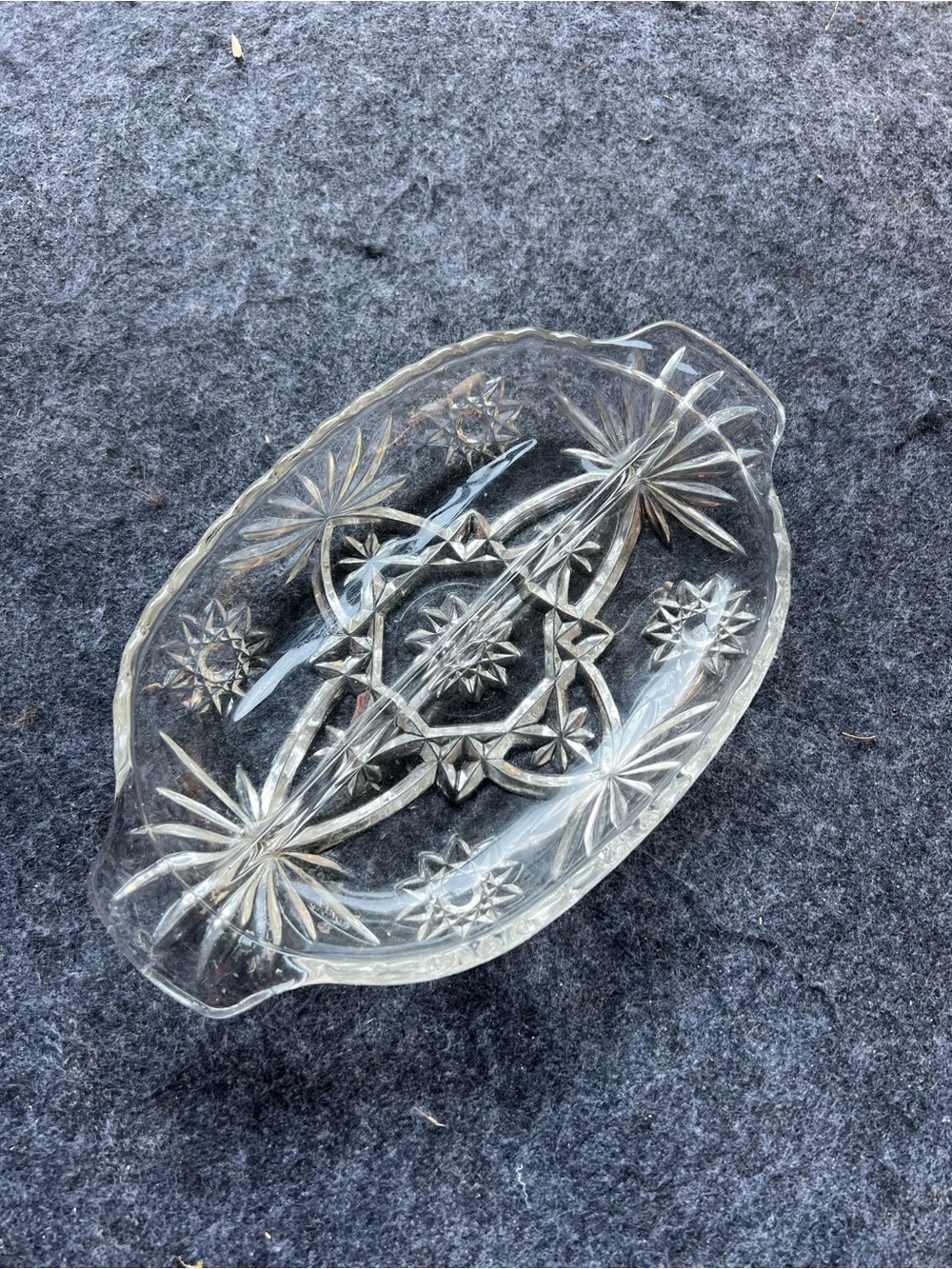 Vintage Anchor Hocking Prescut Star of David Divided Relish Dish